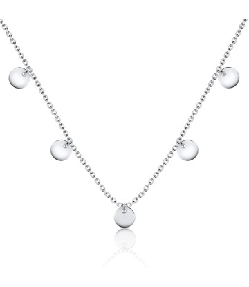 Small 5 Discs Motive 925 Silver Necklace SPE-3398